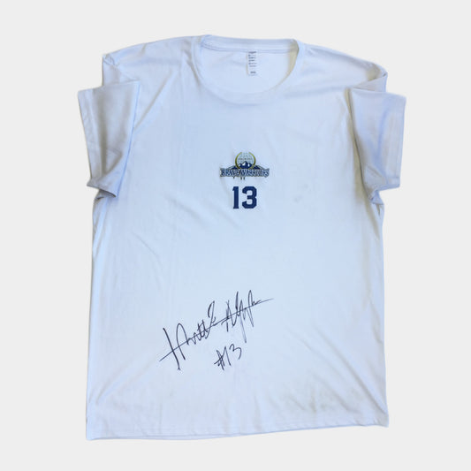 【No.13 マシュー・アキノ-Matthew Aquino】サイン入りTシャツリメイク/ホワイト