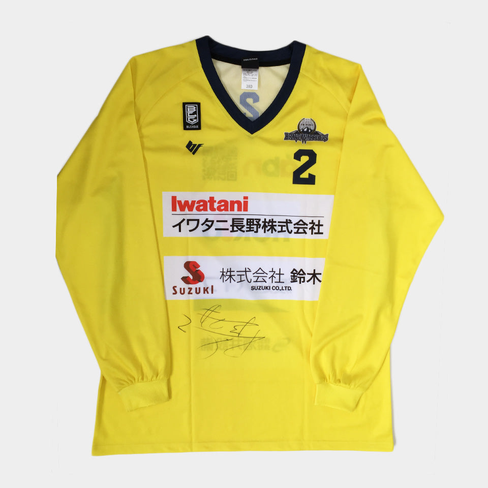 歴代所属プレイヤー【No.2 ドゥレイロン・バーンズ-Draelon Burns】サイン入りロングTシャツリメイク/イエロー