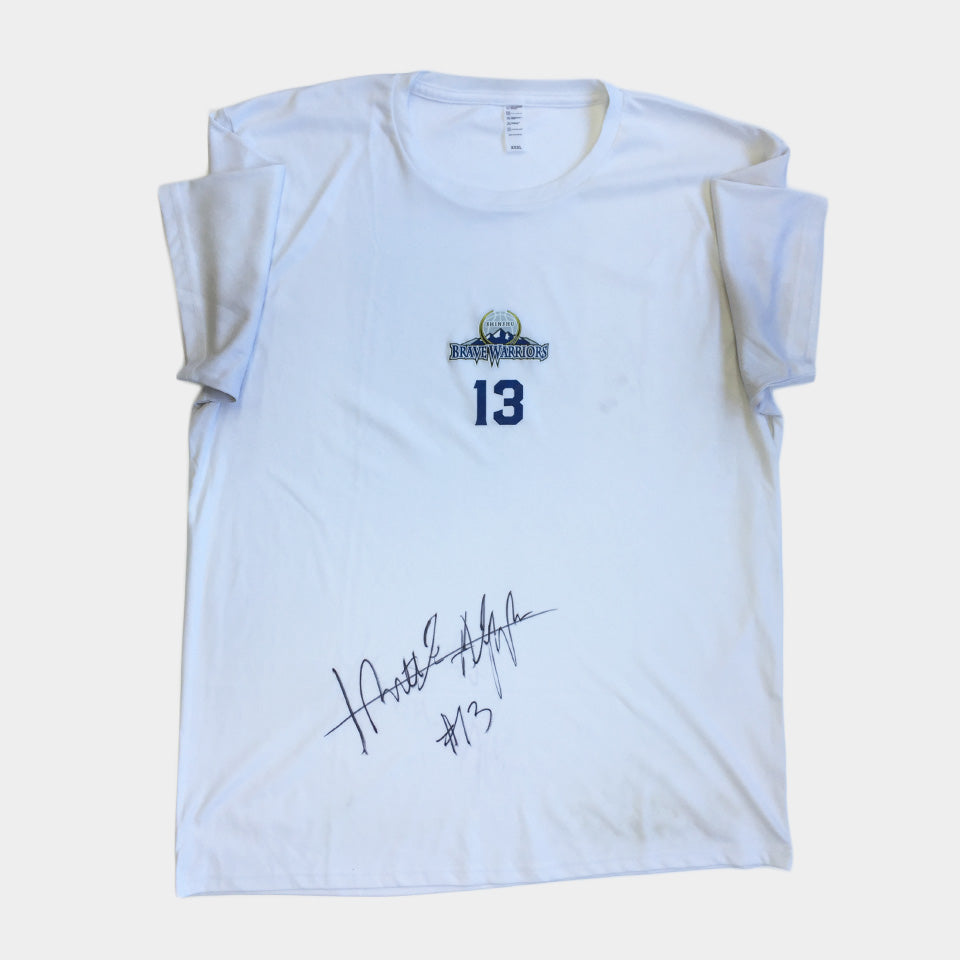 【No.13 マシュー・アキノ-Matthew Aquino】サイン入りTシャツリメイク/ホワイト