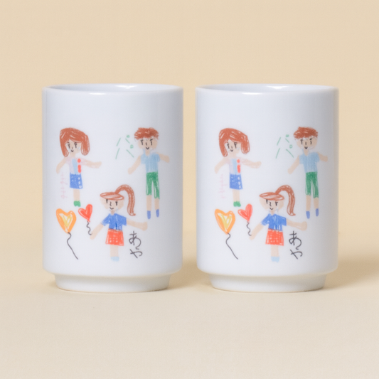 【お絵描きプリント】湯呑み ２個セット