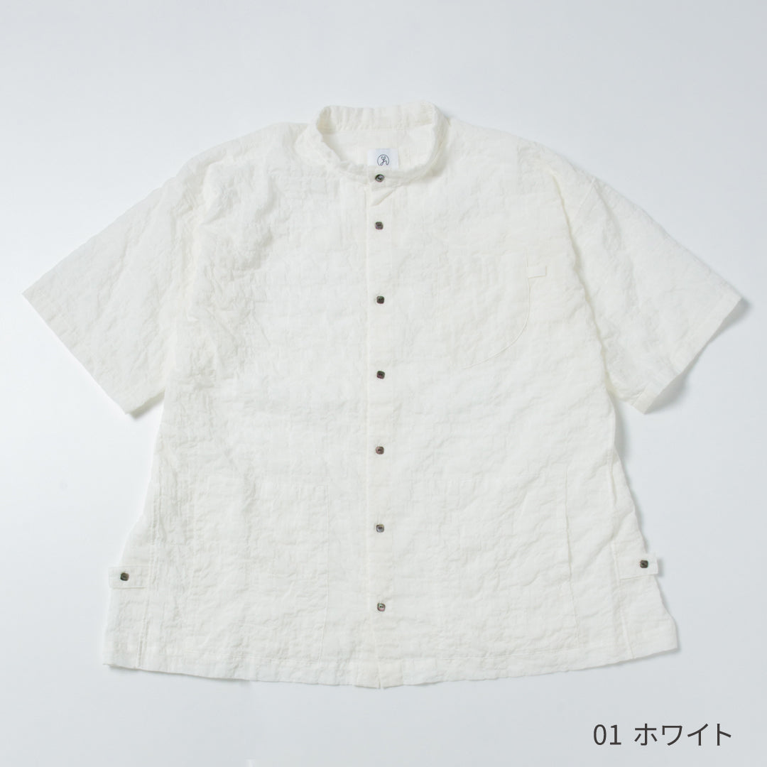 「ふたばのかぜ」バンドカラー・半袖 / UNISEX