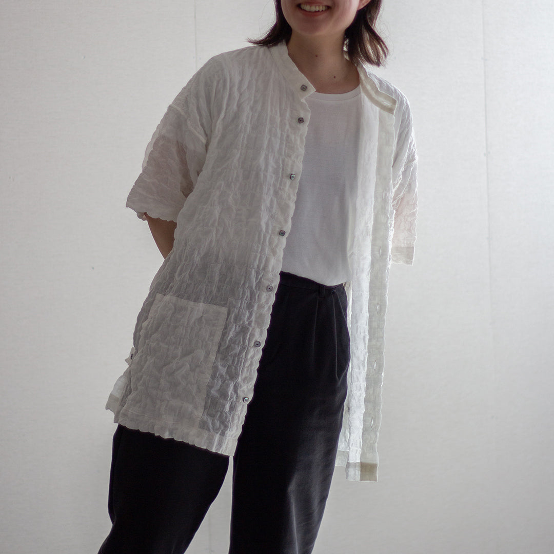 「ふたばのかぜ」バンドカラー・半袖 / UNISEX
