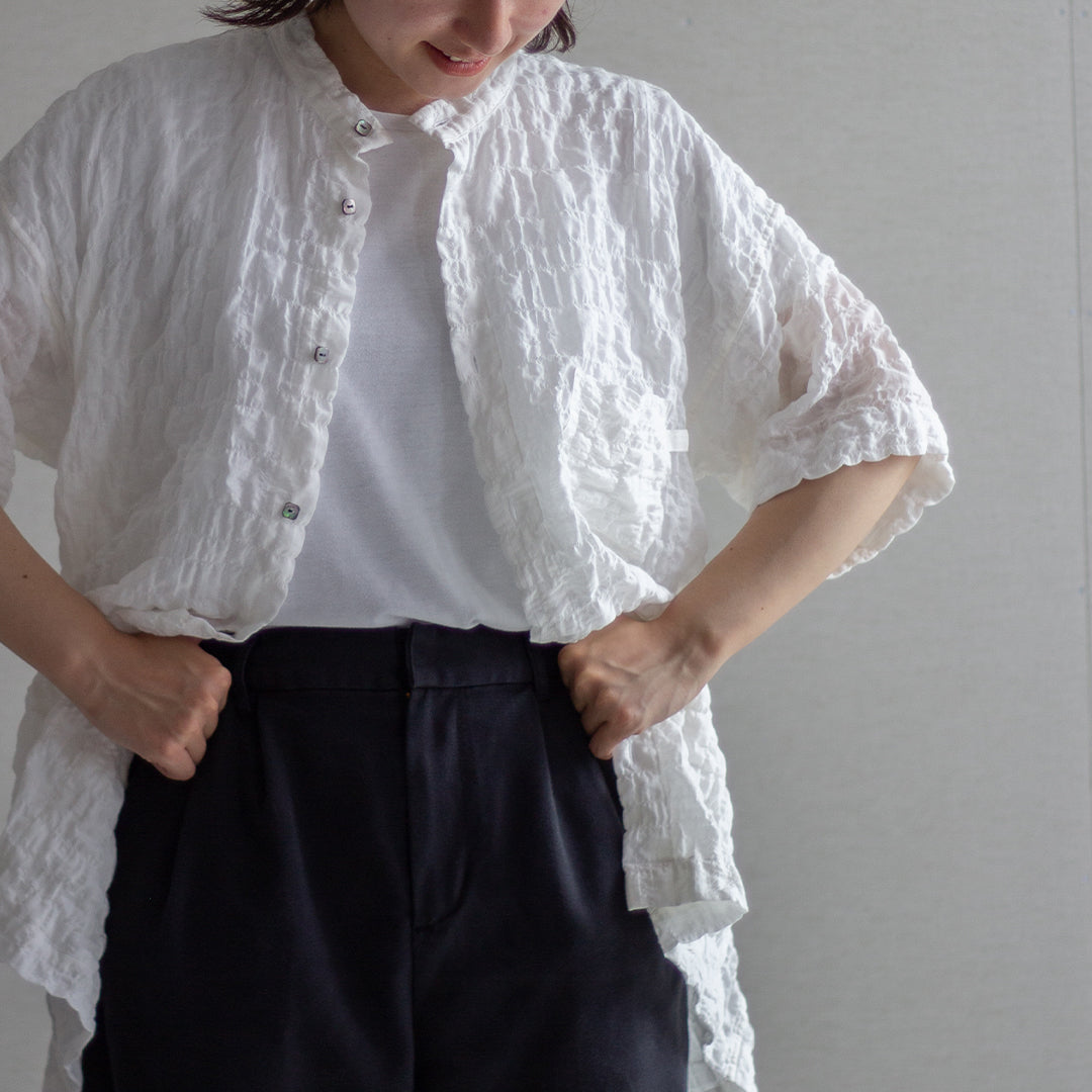 「ふたばのかぜ」バンドカラー・半袖 / UNISEX