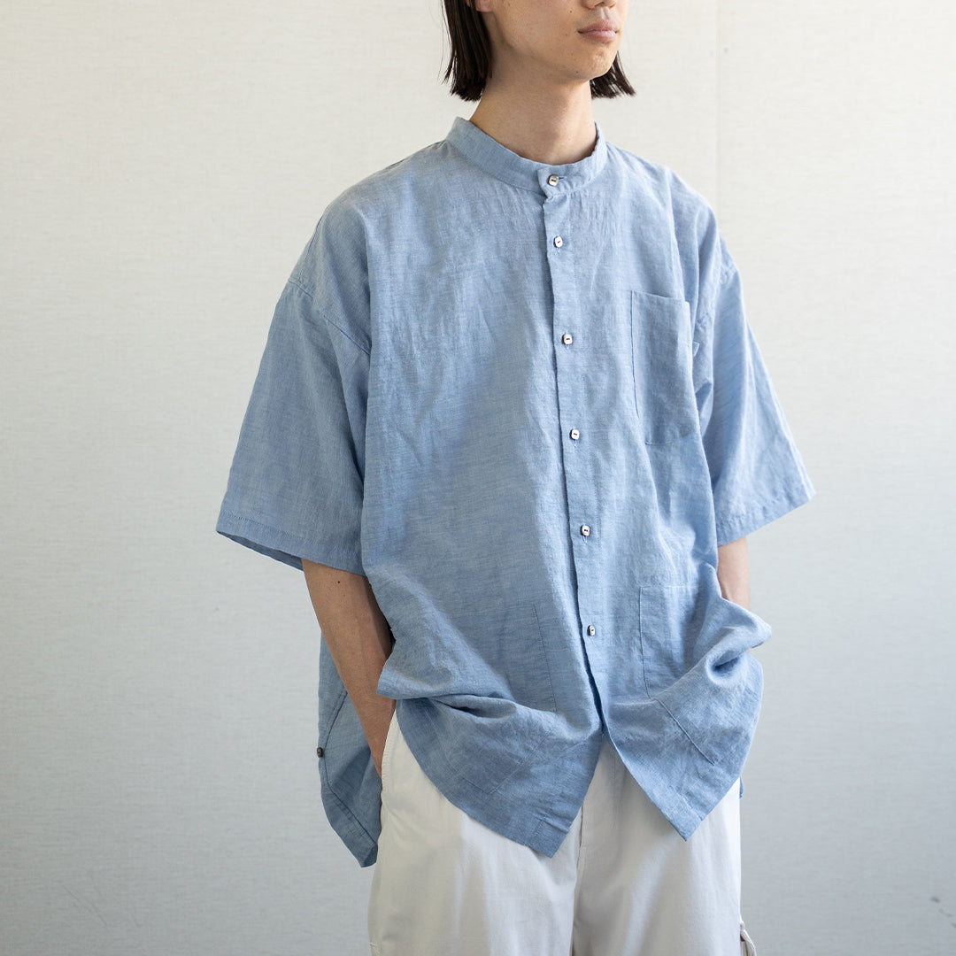 「ふたばのかぜ」バンドカラー・半袖 / UNISEX