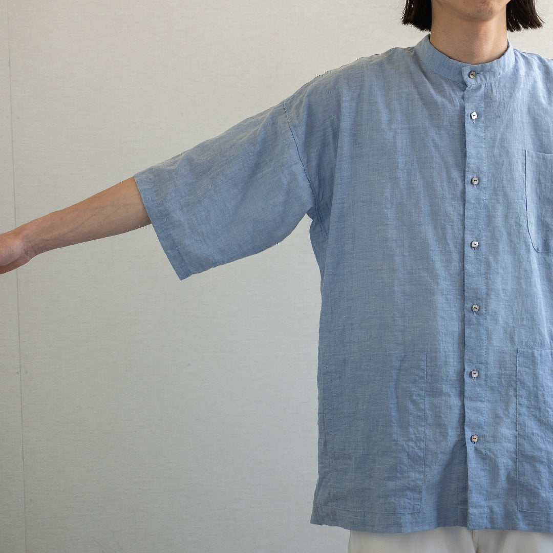 「ふたばのかぜ」バンドカラー・半袖 / UNISEX